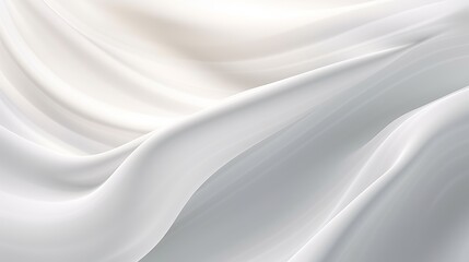 Abstract soft waves of white fabric   highlights future background. 3D illustration and rendering
