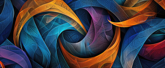 abstract spiral colorful wallpaper with black background