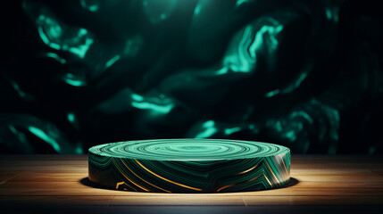 Vibrant Theme Malachite Podium product display for product presentation