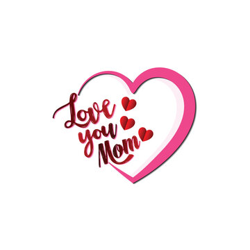 Happy women's day hearts greeting i love you mom luxury vector