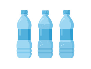 set of sparkling water bottles - vector illustrations, isolated	