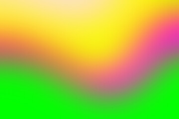 A cute abstract backdrop of sunlit warped waves, yellow and green with pink shades in the middle.
