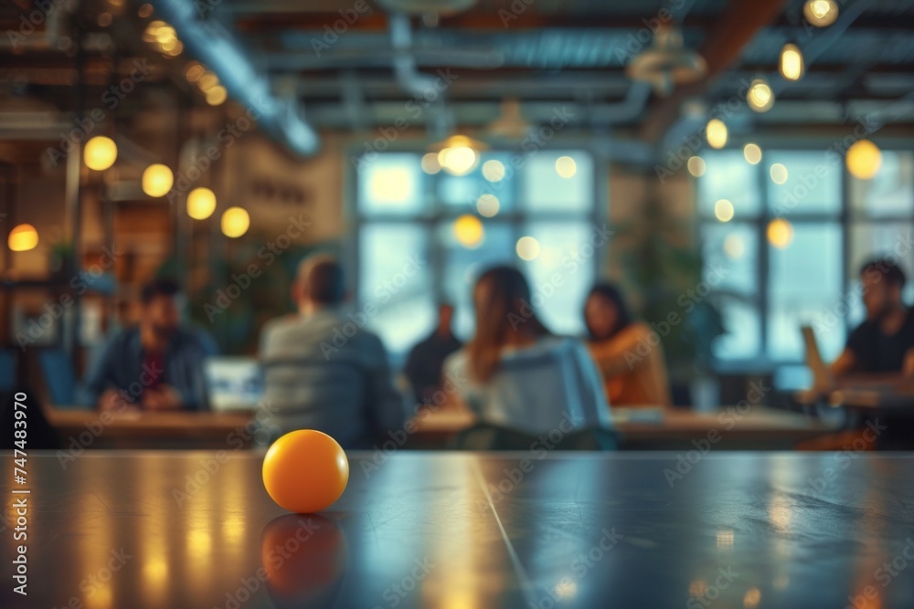 Poster Ping pong concept. Background with selective focus and copy space