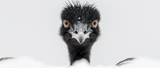 a close up of a bird with a lot of hair on it's head and a lot of feathers on it's head.