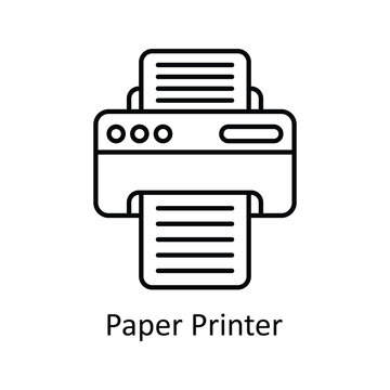 Paper Printer vector outline Icon Design illustration. Graphic Design Symbol on White background EPS 10 File
