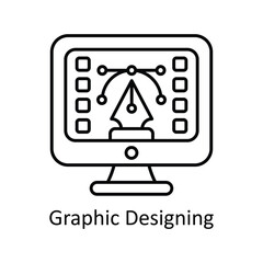 Graphic Designing vector outline Icon Design illustration. Graphic Design Symbol on White background EPS 10 File