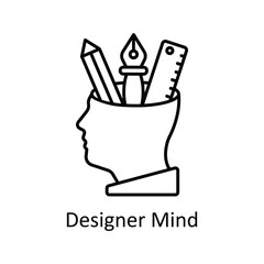 Designer Mind vector outline Icon Design illustration. Graphic Design Symbol on White background EPS 10 File