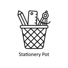 Stationery Pot  vector outline Icon Design illustration. Graphic Design Symbol on White background EPS 10 File