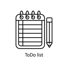 ToDo list vector outline Icon Design illustration. Graphic Design Symbol on White background EPS 10 File