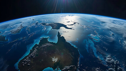 australia as seen from space - obrazy, fototapety, plakaty