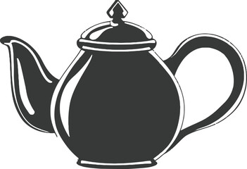 Obraz premium Silhouette teapot black color only full