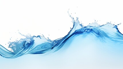 Blue wave splashing against white background