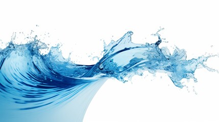 Blue wave splashing against white background