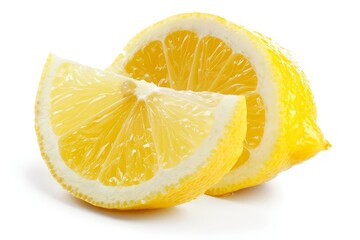Bright Juicy lemon slice isolated on a clean White background With a vibrant Fresh look