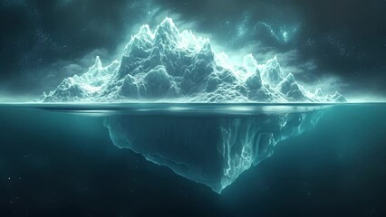 An abstract image of a corporate iceberg with the tip representing equity and the submerged bulk representing debt. The image highlights the idea that while equity may be - Powered by Adobe