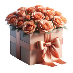 Luxury Orange color Roses Gift Box 