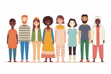 Diverse and inclusive group of people Unity in diversity concept illustration