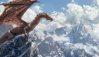 the dragon in the sky, illusion zen-inspired, mountains vistas
