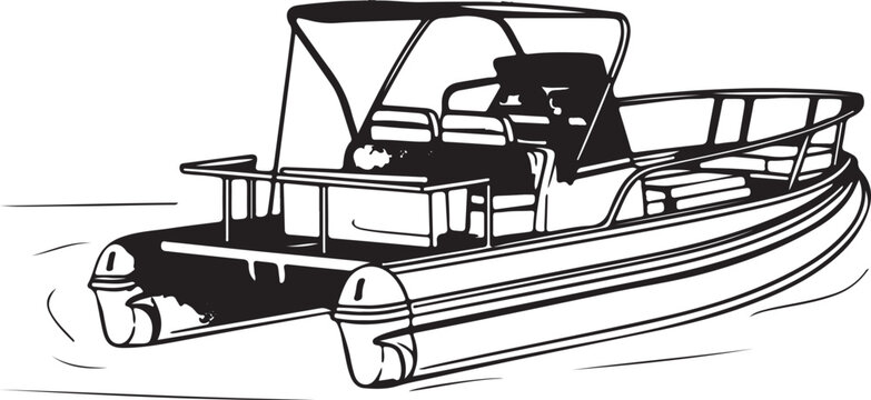 Pontoon Boat clip art preview