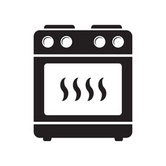 Stove oven icon, vector gas stove. Kitchen cooking appliance. Vector illustration.
