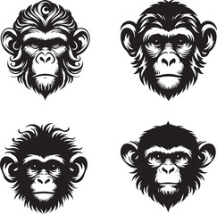 Monkey head vector illustration 