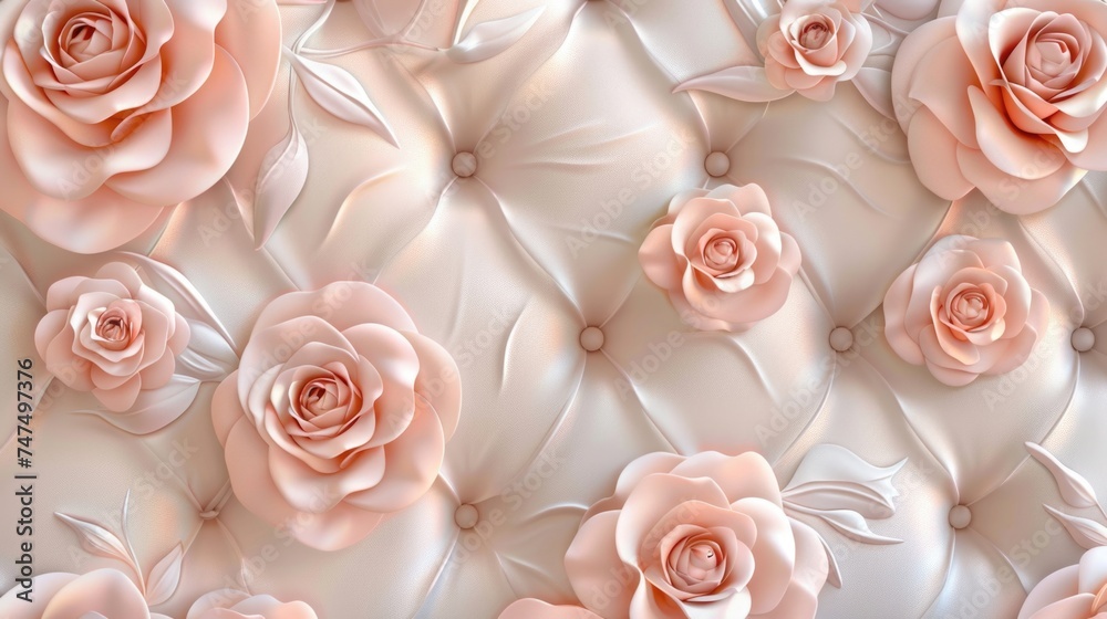 Poster close-up of a bunch of flowers on a wall, suitable for various design projects