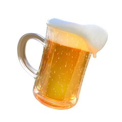 Glass mug with beer