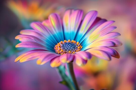 Macro photography of a colorful flower Showcasing its intricate details and vibrant hues