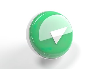 Green play button on white background