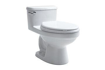 Modern White Ceramic Toilet with Closed Lid on transparent Background