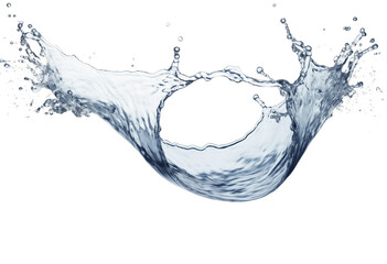 Dynamic Water Splash with Circular Motion Isolated on transparent Background