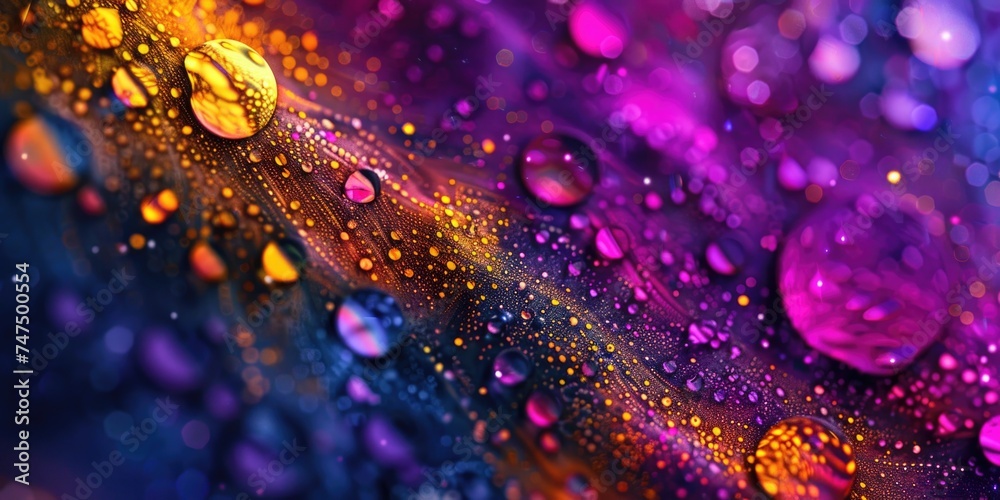 Poster close up of water droplets on a surface, suitable for various design projects