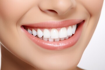 Close-up of a woman's smile, perfect for dental or beauty concepts