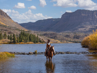 Colorado Cowboy Fly Fishing in the Mountains From Horseback