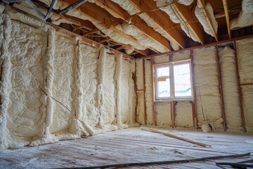 Efficient Spray Foam Insulation for Industrial and Residential Construction - obrazy, fototapety, plakaty