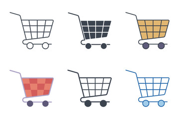 Shopping Cart icon collection with different styles. Shopping Cart icon symbol vector illustration isolated on white background