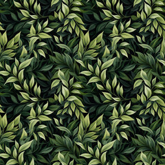 Vintage botanical seamless pattern of spring leaves.