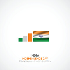 Indian Independence Day,Indian Independence Day creative ads design. social media post vector 3D illustration.