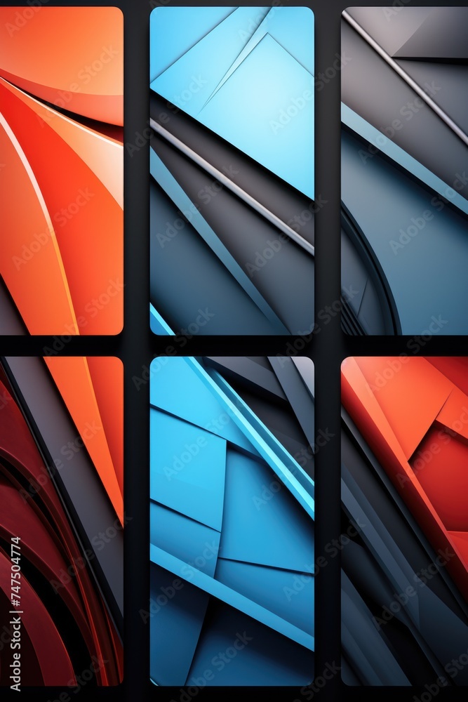 Aufkleber A set of four different colored abstract backgrounds. Perfect for various design projects