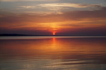 Fototapeta premium sunset in the sea.sunset at the beach.sunset over the sea.