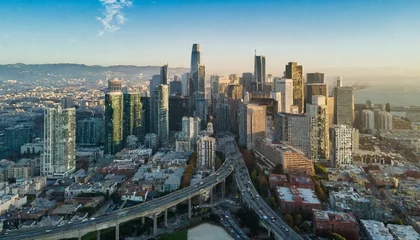 Foto op Plexiglas California Dreaming: Aerial View of a Vibrant Cityscape © Only 4K Ultra HD