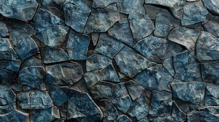 Detailed view of a blue stone wall. Ideal for background or texture use