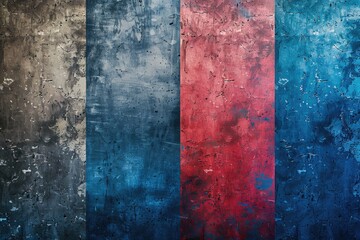 A weathered wall with patriotic colors. Suitable for backgrounds or textures