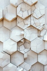 Detailed close up of a wall made of hexagons. Perfect for architectural or abstract backgrounds