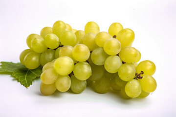 Frische Weintrauben, Biotrauben, freigestellt vor neutralem Hintergrund, Generative AI