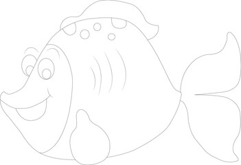 Fish coloring page for kids and adults