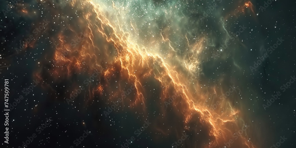 Poster a breathtaking view of a space scene with twinkling stars. ideal for backgrounds or space-themed des