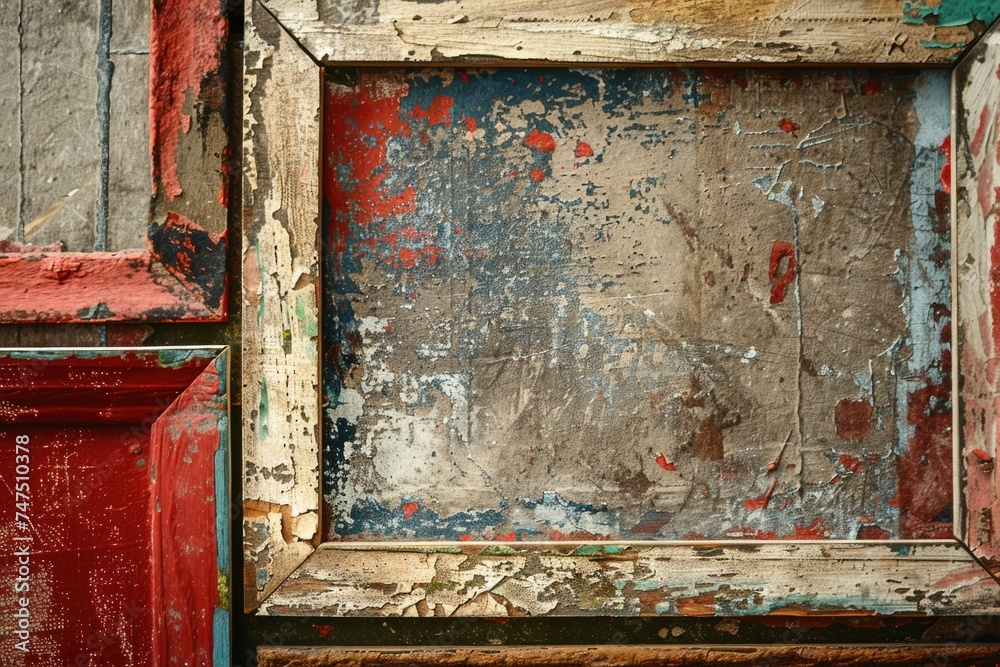 Poster Image showing a series of reflections in a mirror. Suitable for illustrating concepts of infinity or self-reflection