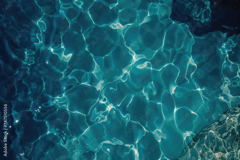 Poster clear close up view of water in a pool. perfect for summer themes