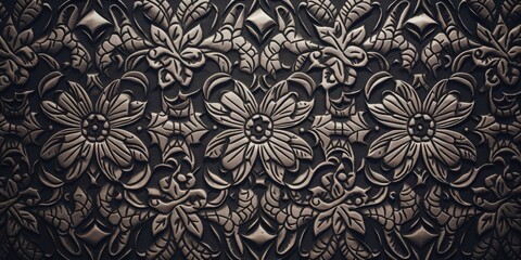 Detailed shot of a decorative wall pattern, suitable for backgrounds or interior design projects